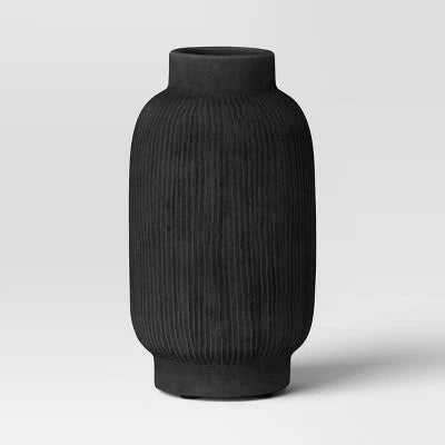 Tall Ceramic Vase Black - Threshold